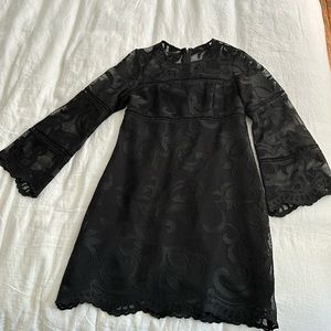 Nanette Lepore Black Bell Sleeve Dress size 8